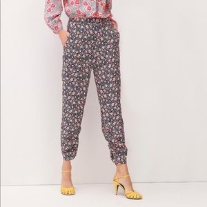 Rebecca Taylor Twilight Bloom Silk Twill Pants